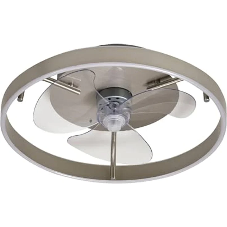 Lindby LED-Deckenventilator Momitu, silber, leise, dimmbare LED-Beleuchtung, Ø 50 cm – Bild 1