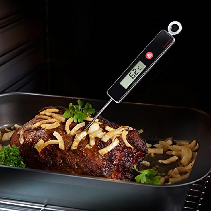 Westmark Digitales Einstichthermometer, Mit automatischer Ausschaltfunktion, Gesamtlänge: 27,7 cm, Rostfreier Edelstahl-Kunststoff, Schwarz-Silber, 12782280 – Bild 5