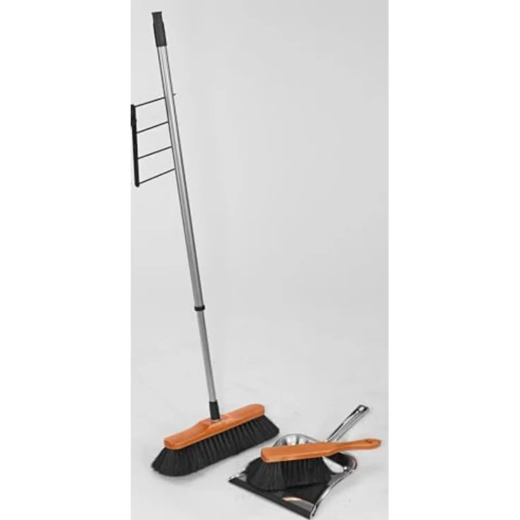 Neutral Kehrgarnitur mit langem Stiel, braun Holz, 30 cm breit, ideales Set für schnelle Bodenreinigung – Bild 2