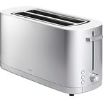 ZWILLING ENFINIGY Toaster mit 3 Automatikprogrammen, 7 Bräunungsgraden und Abschaltfunktion, Langschlitztoaster für 4 kurze oder 2 lange Scheiben, Silber