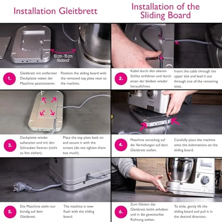 Kenny Professional 2 in 1 Profi-Gleitbrett Raumgleiter mit Kabelstaufach, Silber – Bild 8