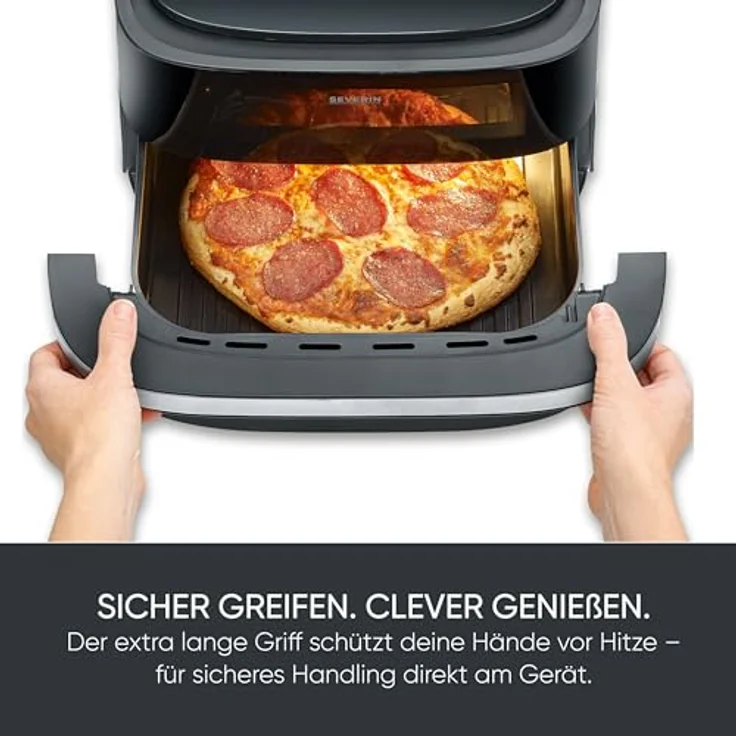 Severin Heißluft-Fritteuse, 4 l Fassungsvermögen, 2100.00 W, bis 230° C, spezielle Pizzaprogramme – Bild 9