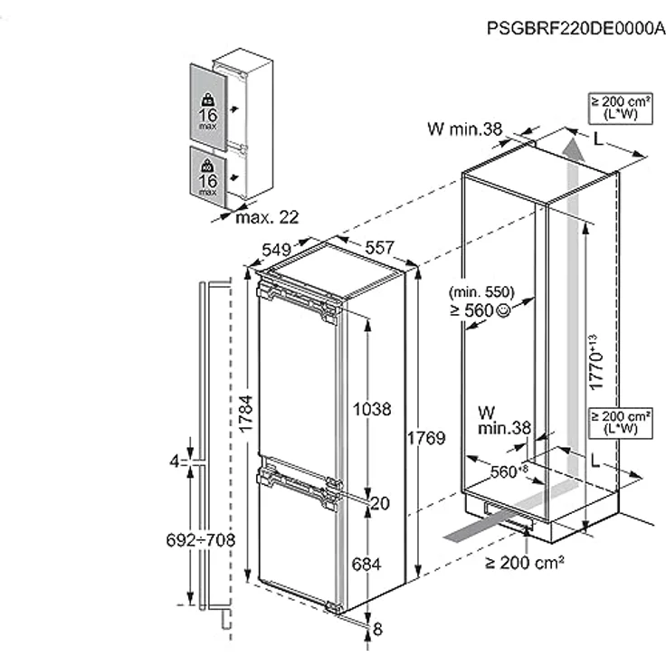 AEG Series 5000 TSC5S183DF, Kühl-Gefrierkombination mit 262 l, ColdSense und LowFrost, 34 dB, D, Weiß – Bild 11