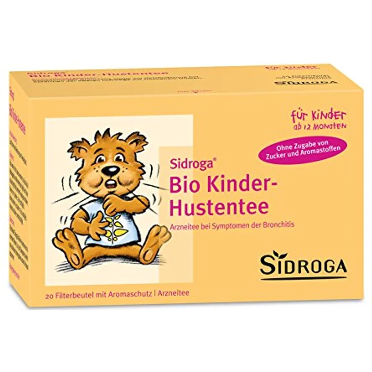 SIDROGA Bio Kinder-Hustentee, pflanzliches Arzneimittel in Filterbeuteln, 30 g für Atemwegserkrankungen