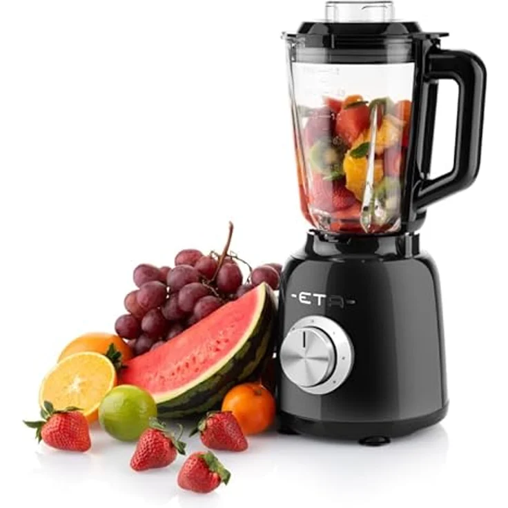 ETA Standmixer Storio I 1 200 Watt | 3 Geschwindigkeiten | 26.000 Umdrehungen/min | Pulsfunktion | 1,5 Liter Gla Behälter | BlendeX Messer | Schwarz – Bild 1