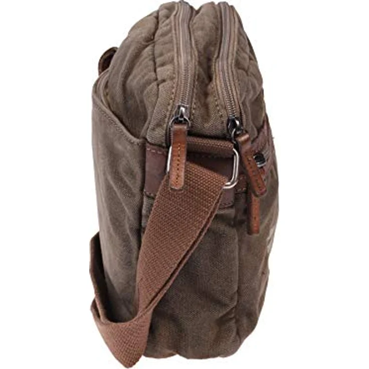 Greenburry Umhängetasche Vintage Aviator, Canvas mit Lederbeschlägen, zwei Hauptfächern und gepolstertem Tabletfach 19cm x 19cm – Bild 2