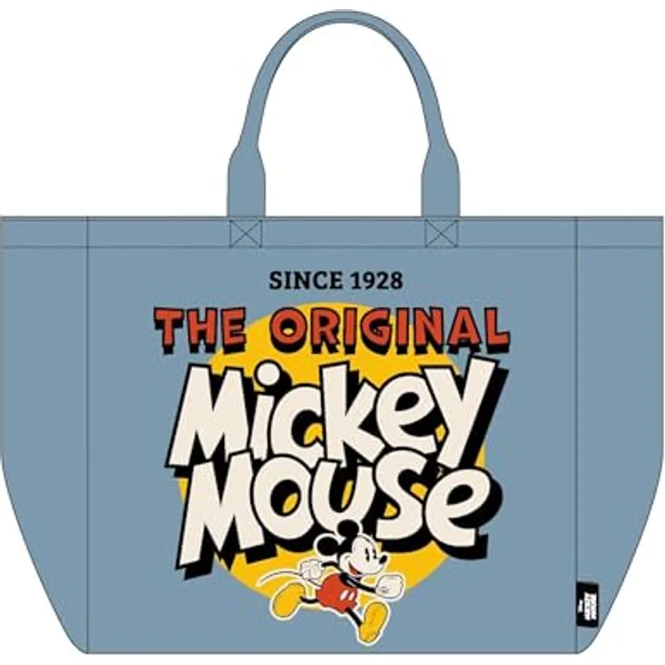 Disney Mickey Mouse XL Shopper, Mehrfarbig, robuste Materialkombination aus Polyester und Baumwolle, 42 × 0.5 × 60 cm