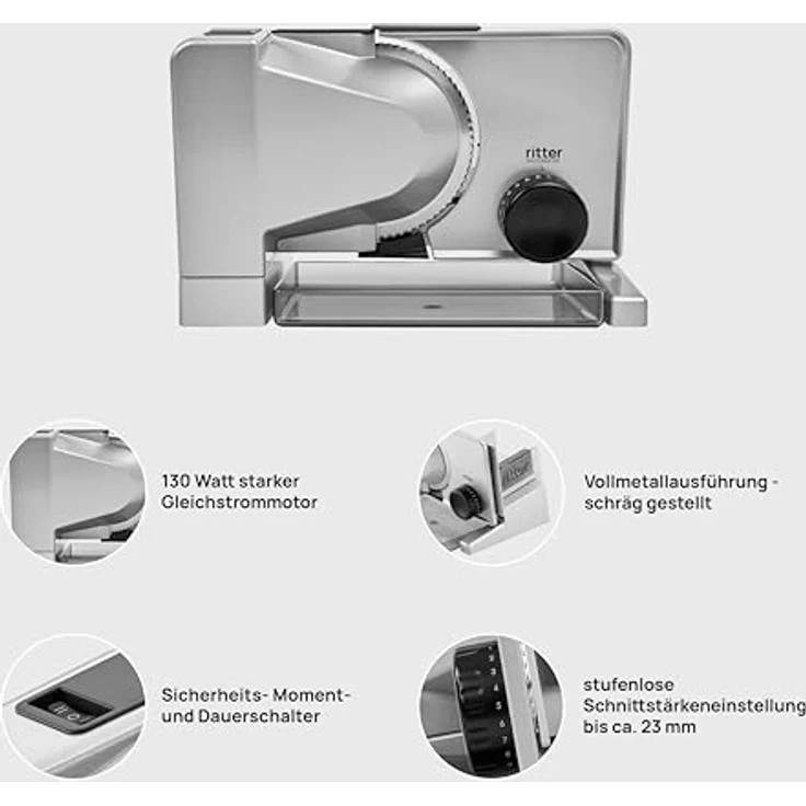 Ritter Allesschneider serano 5, elektrischer Allesschneider mit Gleichstrommotor, made in Germany – Bild 6