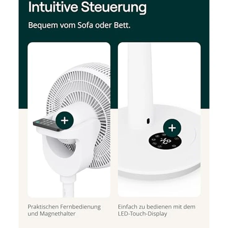 Duux Whisper 3 Standventilator, energiesparend mit 26 Geschwindigkeiten, Timer & Nachtmodus, höhenverstellbar (73–95 cm), horizontale & vertikale Oszillation, weiß – Bild 3