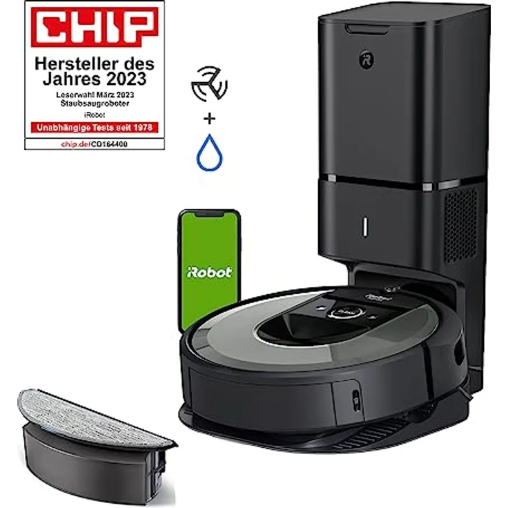 iRobot Roomba Combo i8+ (i8576) Saug-/ Wischroboter mit 2. Auffangbehälter mit Wischpad, Autom. Absaugstation, Smarte Kartierung, Sprachassistenten kompatibel, WLAN, Einstellung per App, Light Silver – Bild 2
