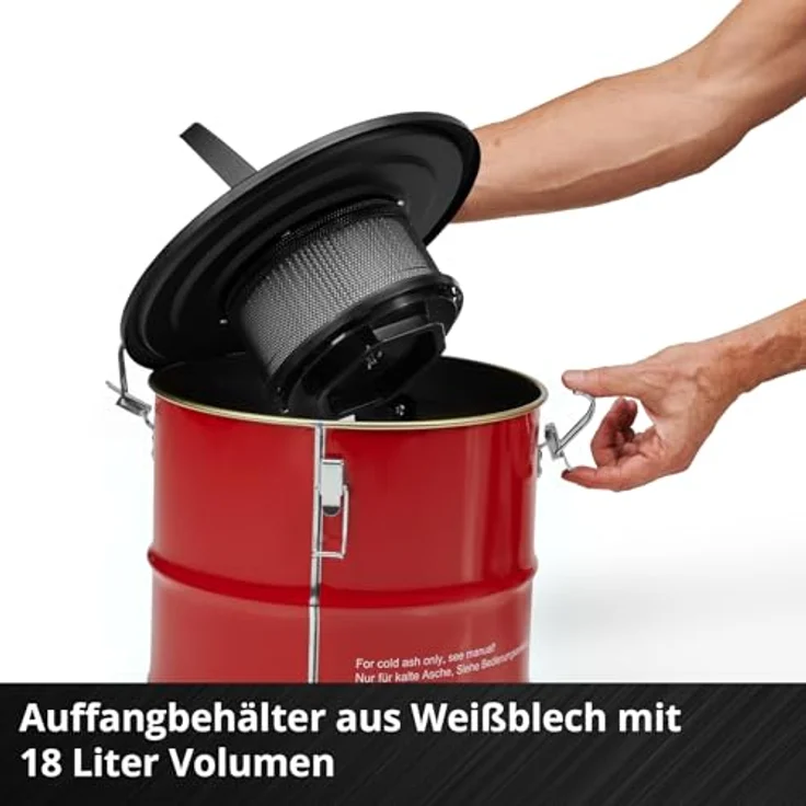 Einhell TC-AV 1830 D, Aschesauger mit 18l Behälter, 800 Watt, Faltenfilter und Blasfunktion – Bild 4