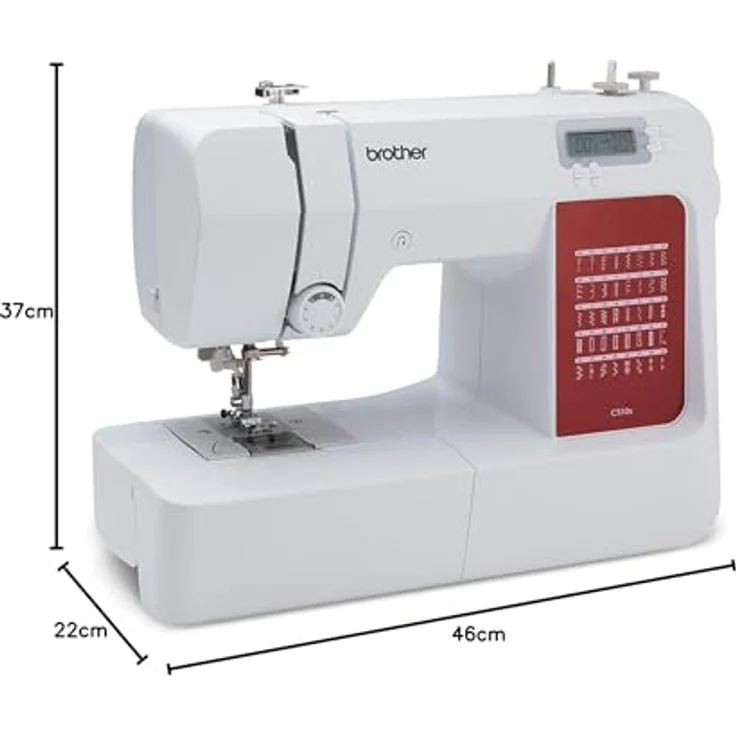 Brother CS10sVM1 CS10s  Metall  rot Full-size  Nähmaschine, weiß – Bild 3