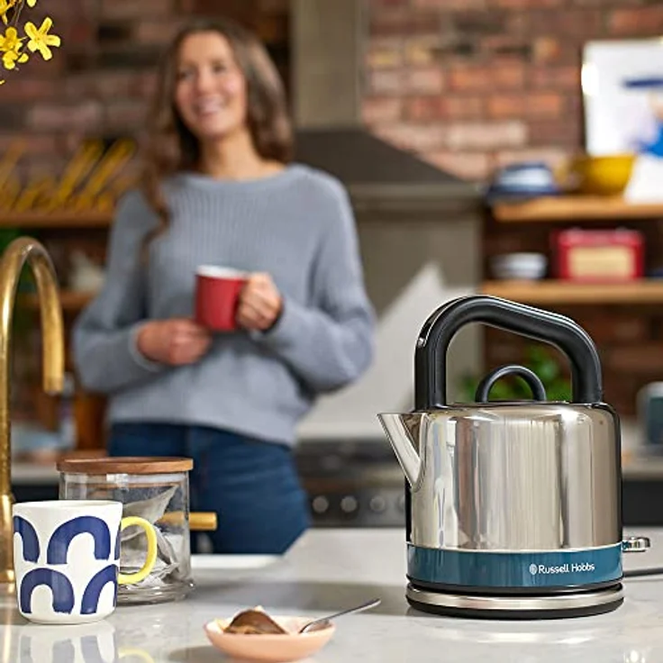 Russell Hobbs 26421-70 Distinctions Blue Wasserkocher, 1350 Watt, 1,5 Liter, Wasserstandsanzeige, Kalkfilter, kabellos, Schnellkochfunktion, blau, silber – Bild 5