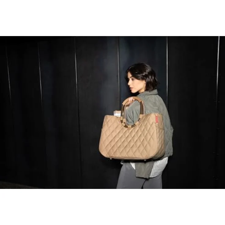 REISENTHEL® Shopper loopshopper l rhombus ginger - Stilvolle Tasche mit Rautenmuster und metallischen Griffen – Bild 5