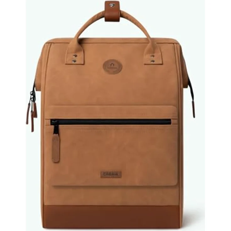 CABAIA Tagesrucksack Adventurer L Nubuck (3-tlg), Veganer Cityrucksack mit austauschbaren Vordertaschen, Lederoptik, 26 L, wasserdicht – Bild 3