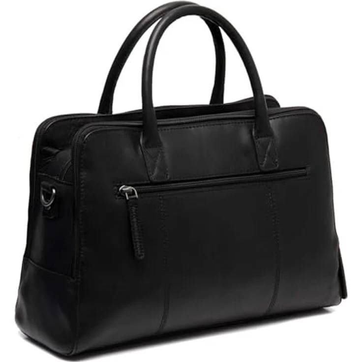 The Chesterfield Brand Layton Schultertasche, Leder 35 cm, Schwarz mit Handyfach und verstellbarem Umhängeriemen – Bild 2