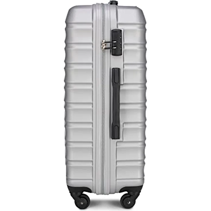 WITTCHEN Stabiler Koffer-Set 4tlg Trolley Koffer Reisekoffer Grau ABS Hartschalen Kofferset Trolley 4 Rollen Kombinationsschloss – Bild 3