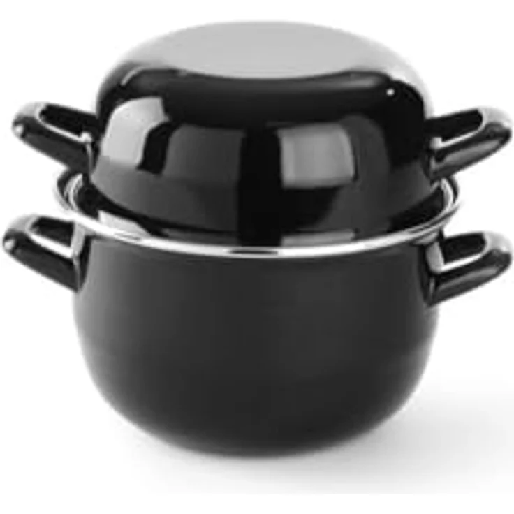 Hendi 625002 liert Muscheltopf mit Deckel, 2.3 L, stahl, schwarz – Bild 2