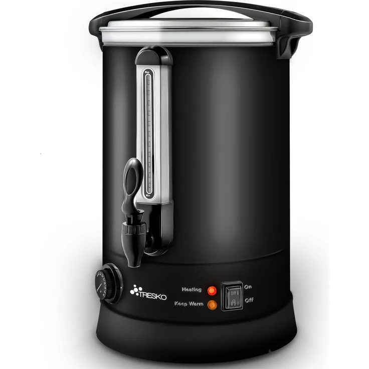 TRESKO Glühweinkocher Einkochautomat aus Edelstahl, 10 & 20 Liter Varianten, Temperaturkontrolle 30-110 Grad, Zapfhahn