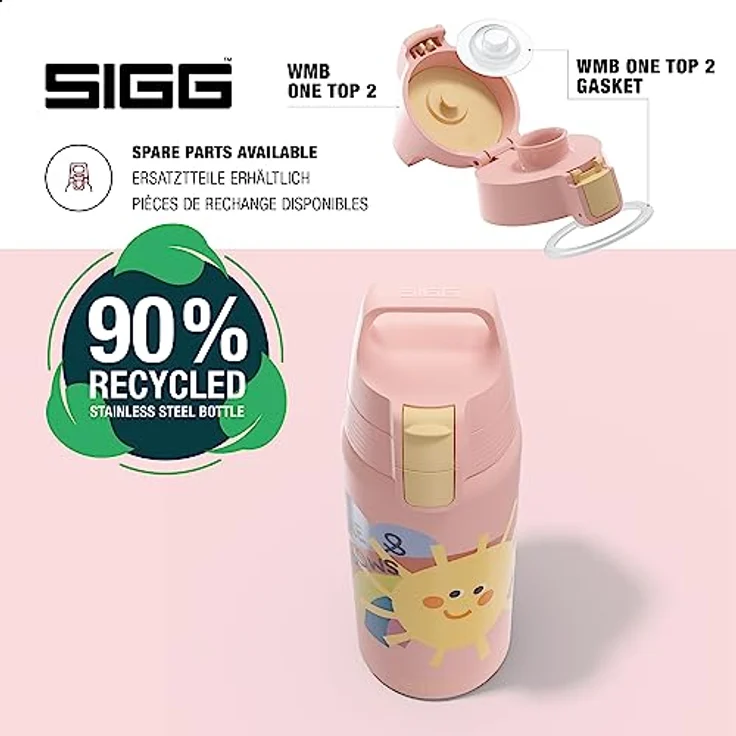 SIGG - Isolierte Trinkflasche Kinder - Shield Therm Kids - Für kohlensäurehaltige Getränke geeignet - Auslaufsicher - Spülmaschinenfest - BPA-frei - 90% recycelter Edelstahl - 0,5L – Bild 4