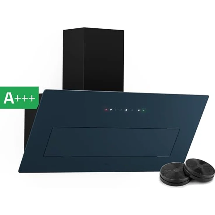 Klarstein SleekAir Dunstabzugshaube - 90cm Kopffreihaube, 718 m³/h, A++ Energieeffizienz, Touch-Bedienung, LED 5W, Duale Belüftung, Anthrazit – Bild 1
