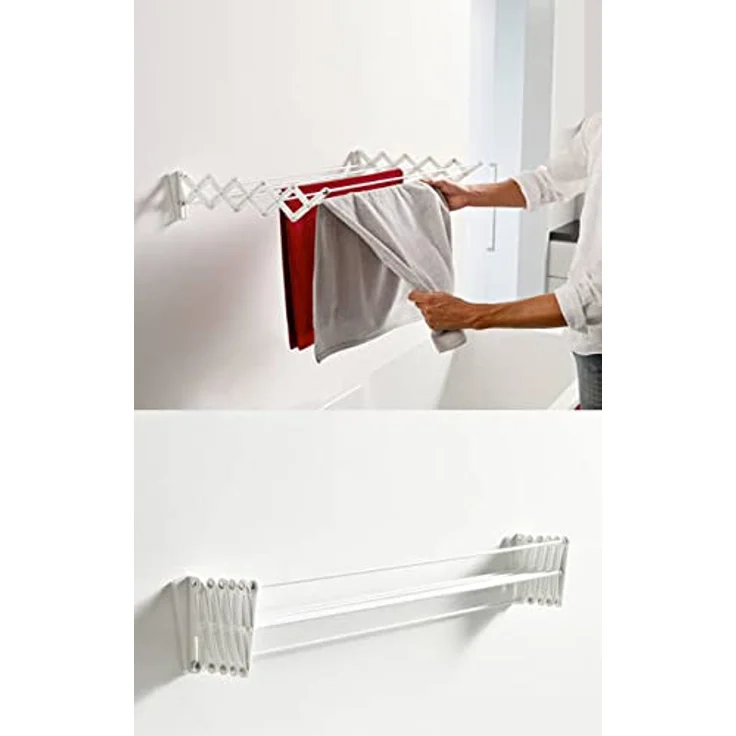 ABJ Wandwäschetrockner Teleskop Wäschetrockner für die Wand, Klapptrockner weiß 80 cm – Bild 6