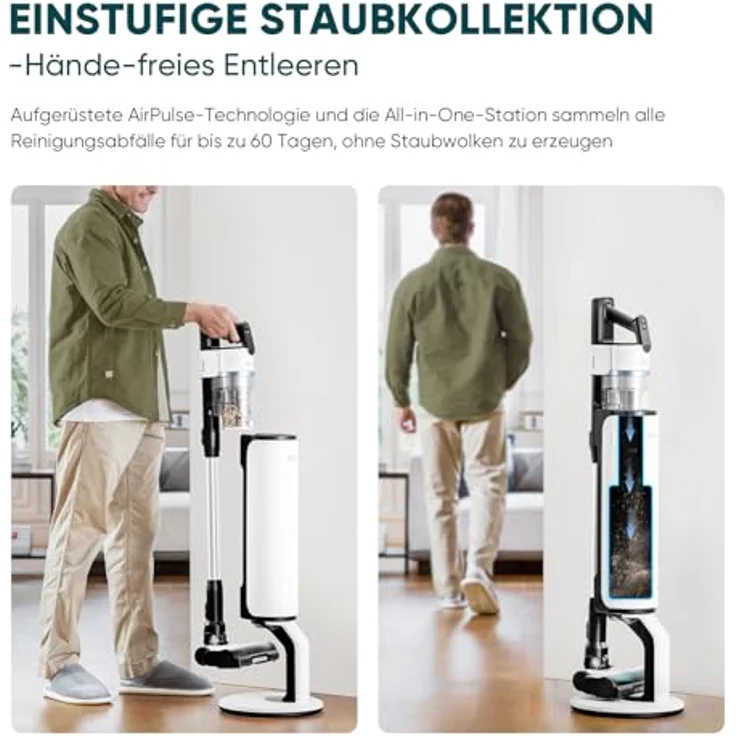 Levoit AERO Akku Staubsauger mit 60 Tagen handsfrem Reinigung, 99,999% HEPA Effizienz, Anti-Tangle für Tierhaare und Hartböden, kabellos, Laufzeit bis 150㎡ – Bild 3