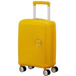 American Tourister Soundbox Mini - Spinner XS, Kindergepäck, 47 cm, 22 L, Gelb (Golden Yellow) - Robustes Polypropylen, Personalisierungs-Stickerbogen, recyceltes PET-Futter