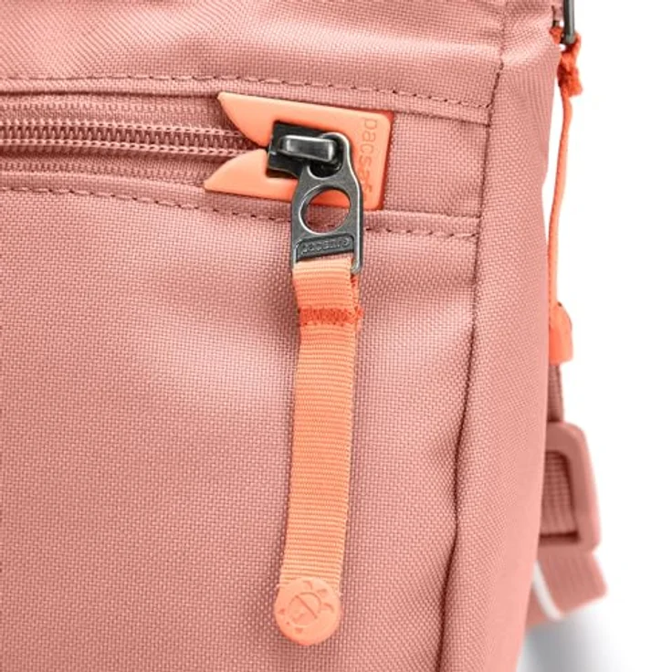 Pacsafe Go Saddle Crossbody Bag, Umhängetasche mit RFID-Blocker und Schlitzschutz, altrosa, 5-7 l Volumen – Bild 8