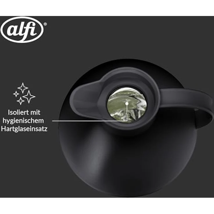 alfi 0115.020.094 Isolierkanne Kugel, Kunststoff Schwarz 0,94 l, 12 Stunden heiß, 24 Stunden kalt, Frosted – Bild 6