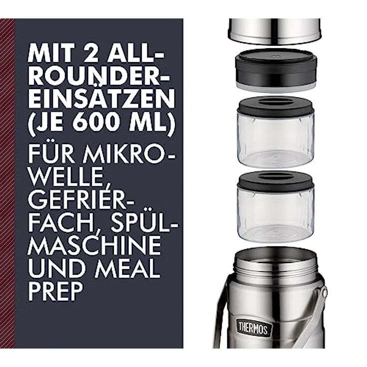 Thermos Speisegefäß, Edelstahl mattiert, 1,2 Liter – Bild 2