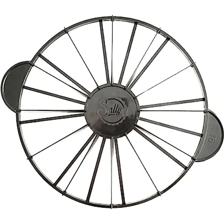 Sallys Torteneinteiler - 12/16 Stücke - ⌀ 27 cm - schwarz, beidseitig wendbar und aus hochwertigem Kunststoff, Tortenbodenschneider, Kuchengitter, Backutensilien