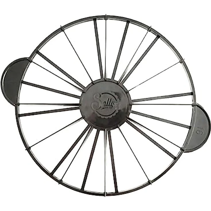 Sallys Torteneinteiler - 12/16 Stücke - ⌀ 27 cm - schwarz, beidseitig wendbar und aus hochwertigem Kunststoff, Tortenbodenschneider, Kuchengitter, Backutensilien – Bild 1