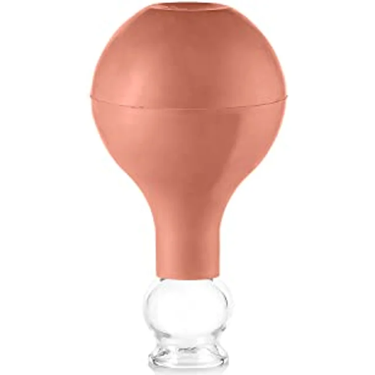 pulox Schröpfglas aus Echtglas 2er-Set inkl. Saugball 25 mm & 32 mm, Braun – Bild 4