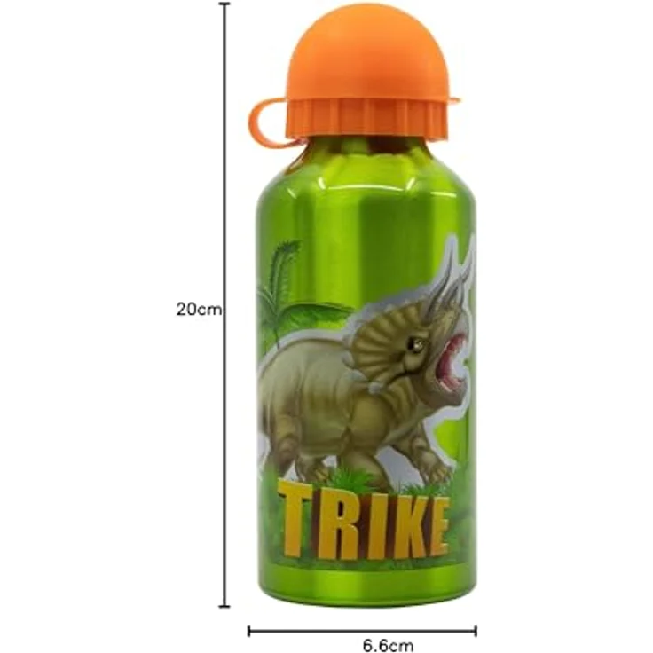 Dino Aluminium Trinkflasche 400 ml, Auslaufsicher im Dino Range Design für Kinder – Bild 3