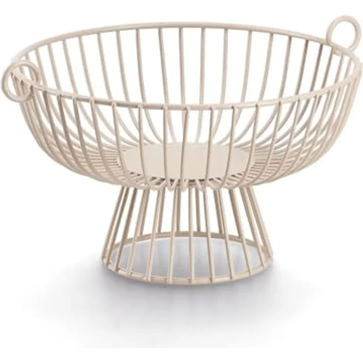 Zeller 27440 Obstkorb aus Metall, beige, mit zwei Griffen und modernem Design – Bild 1