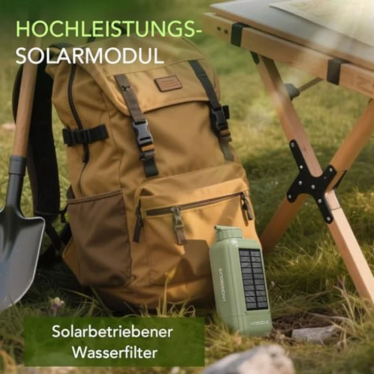 Neues Wasser HYDROSOLVE SolarPro Outdoor Wasserfilter, elektrisch mit 0,01-µm-Filtration, 5200-mAh-Akku, USB & Solar-Energie, tragbar – Bild 5
