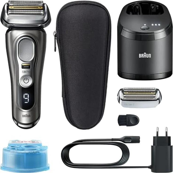 Braun Elektrorasierer Series 9 Pro 9465cc, Wet&Dry, ProLift Trimmer, 5-Stufen-Reinigungs- und Ladestation – Bild 3