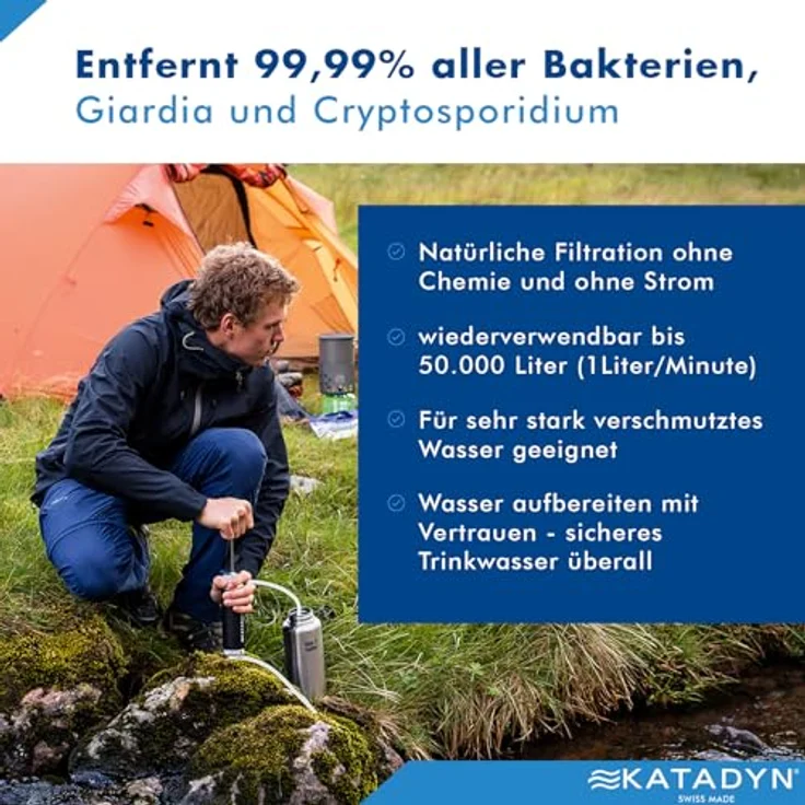 Katadyn Pocket Filter Black Edition, Keramik-Wasserfilter mit 0,2 Mikron Porengröße, für Outdoor-Reisen und Expeditionen, langlebig und mehrfach reinigbar – Bild 6