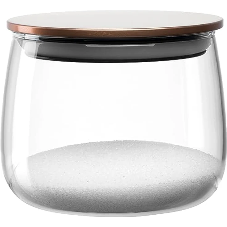 LEONARDO Tè per Te Zuckerdose mit Deckel - Aufbewahrungsdose für Zucker aus Borosilikatglas - Handarbeit - Höhe 5 cm, Ø 9,7 cm - Inhalt 300 ml - Spülmaschinenfest - 1 Vorratsdose transparent – Bild 2