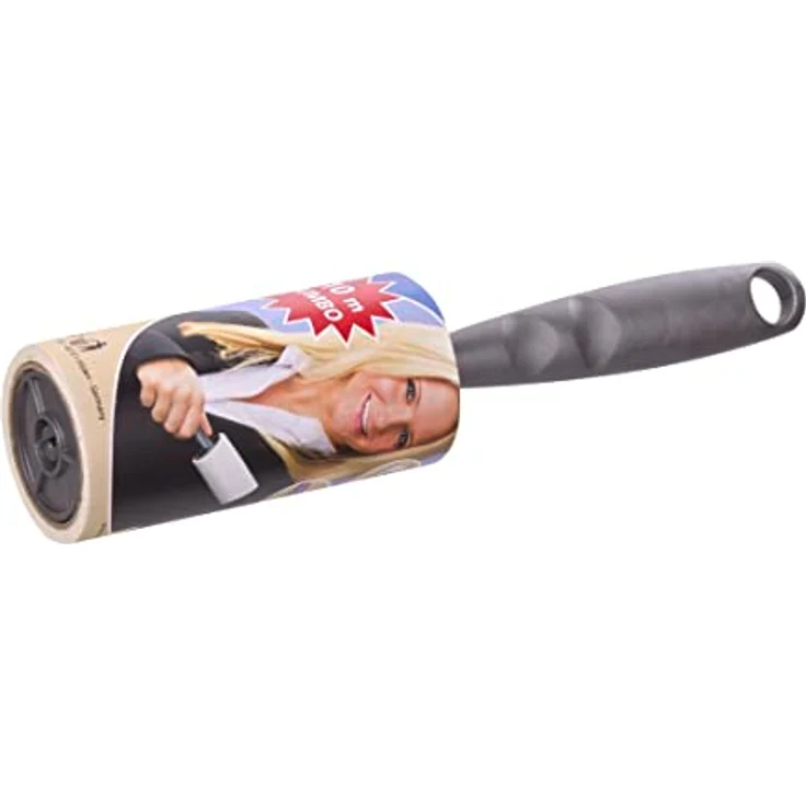 WENKO Kleiderrolle Jumbo 10 m - Fusselrolle, entfernt Flusen und Haare, Polypropylen, 5.5 x 22 x 5.5 cm, Schwarz – Bild 1