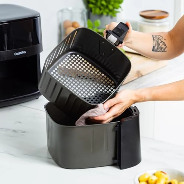 GREENPAN Heißluftfritteuse Bistro XL, 7,2L Volumen, Digitales LED-Display, Schwarz – Bild 8