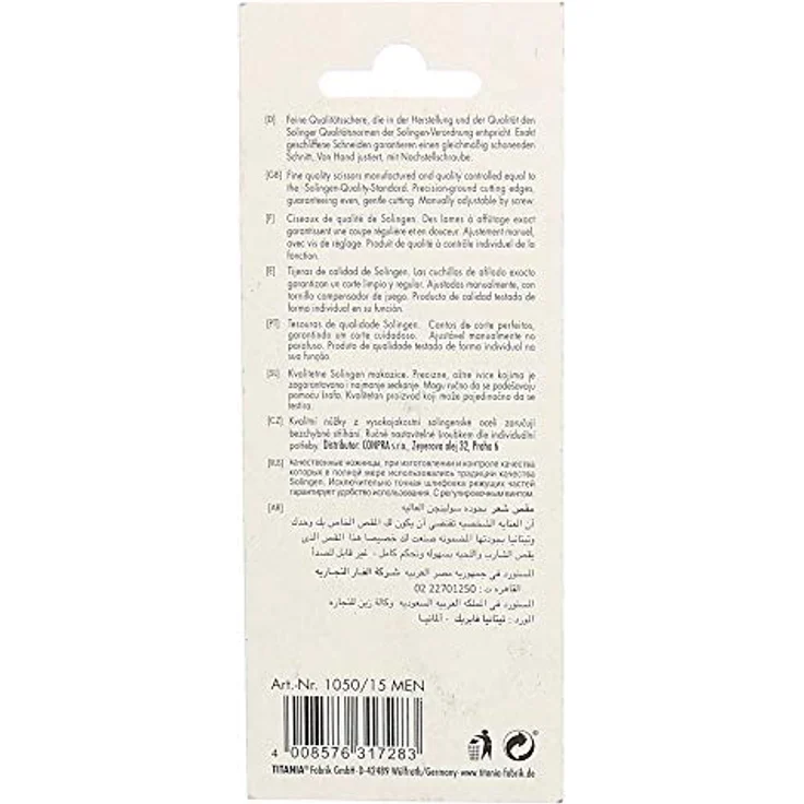 TITANIA Nasenhaarschere, Men, Gebogen, Solingen Qualität, Ca. 9.5 cm, 1er Pack (1 x 22 g) – Bild 2