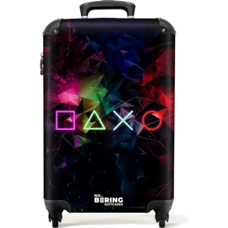 NoBoringSuitcases.com© Kinderkoffer Spiele - Neon 55x35x20cm, 4 Rollen, 36 Liter Stauraum - Kinder Koffer Klein, Trolley Handgepäck, Reisekoffer – Bild 2