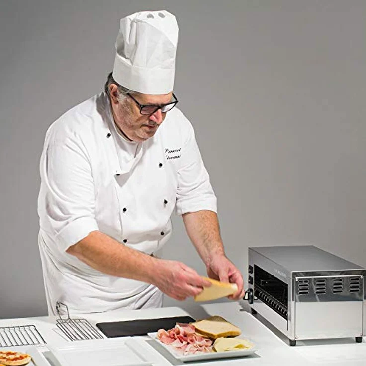 MILANTOAST Infrarotgrill/Salamander Toaster mit 3 Zangen, Edelstahl, Temperaturregelung, Zeitschaltuhr – Bild 2