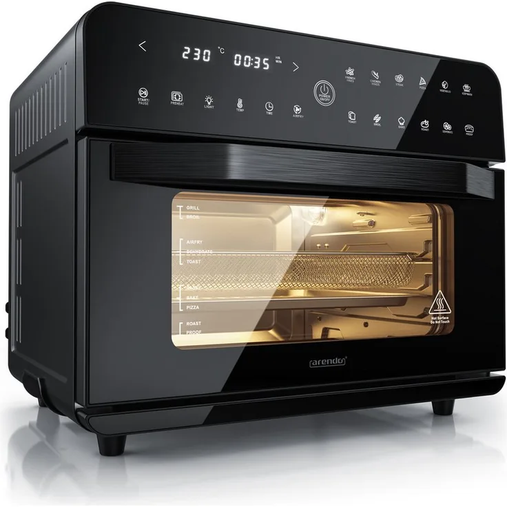 Arendo PORTODO Minibackofen, Heißluftfritteuse 25L, 1800W, Multifunktionsofen mit Zubehör - Preisvergleich