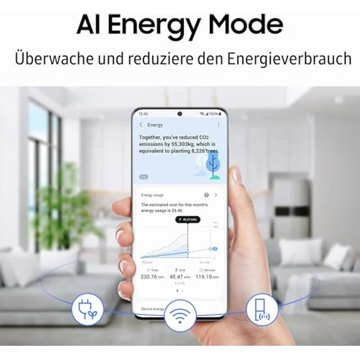 Samsung French-Door-Kühlschrank RF50C530EB1/EF, 178 cm, 495 l, WiFi & SmartThings AI Energy Mode, Twin Cooling+, Auto Ice Maker, No Frost+, Premium Black Steel – Bild 4