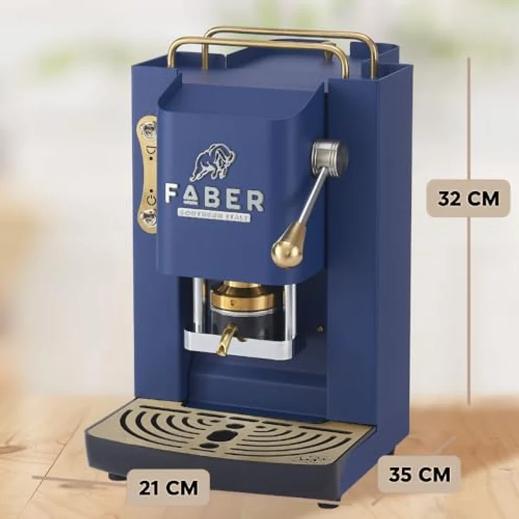 Faber Coffee Machines Faber Pro Deluxe 3.0 Kaffeepadmaschine, Messing mit ESE-Pad Kompatibilität und hygienischem Glassertank – Bild 8
