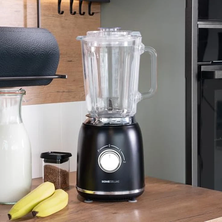 HOME DELUXE Standmixer GRANDE - Matt Schwarz, 1000 W, Mixer mit 1,5l, 4 Edelst. Klingen, Smoothie Maker – Bild 2