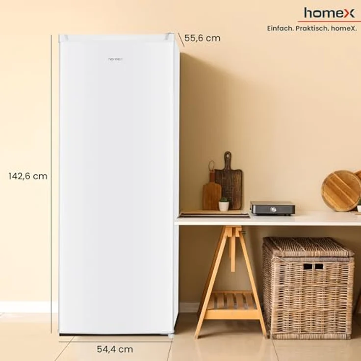 homeX CS2421E-W, freistehender Kühlschrank ohne Gefrierfach, 242 Liter, leise mit 40 dB, weiß – Bild 4